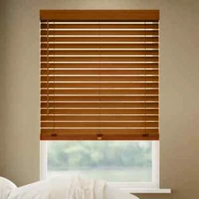 Levolor 2 Inch Real Wood Blinds in Brandy 45 1/2 x 45 1/2