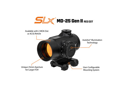 Primary Arms 810033 SLX MD-25 25mm Red MicroDot Gen II with