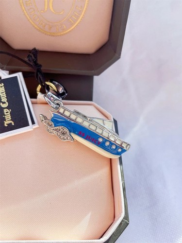 Juicy Couture Silver Hardware Blue Enamel Speed Boat Ship Bracelet Charm New - Picture 4 of 9