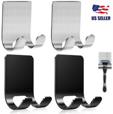 2Pcs Stainless Steel Adhesive Razor Holder Shaver Hanger for Shower Bathroom USA