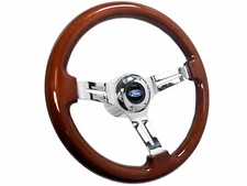1968-91 Ford Truck Bronco 6-Bolt Mahogany Steering Wheel Kit, Blue Oval Emblem