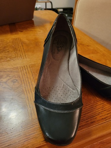 Black Leather Shallow Toe Flats By Life Stride Sz 9.5. Clean Pre-owned Condtn - Picture 10 of 12
