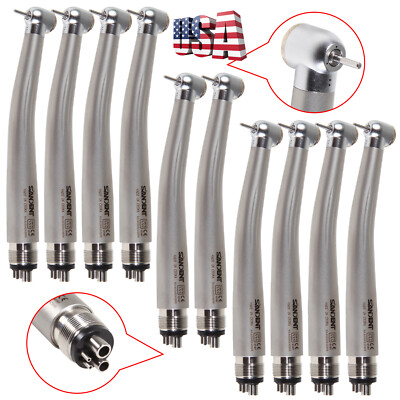 10*SANDENT Dental High/Fast Speed Handpiece Push Button Turbine 4H Fit NSK TR