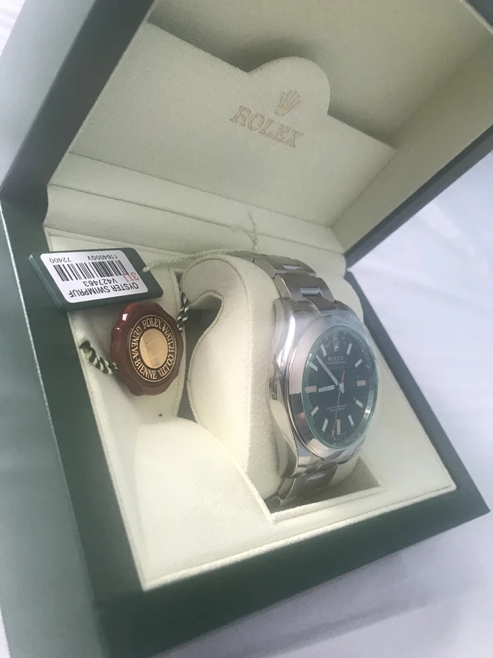 ROLEX 116400GV CRISTAL VERDE MILGAUSS ACERO 2009 SIN USAR Foto 4 de 4