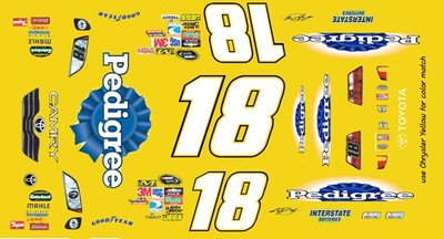 #18 Kyle Busch Pedigree Toyota 2014-2017 1/32nd Scale Waterslide Nascar Decals