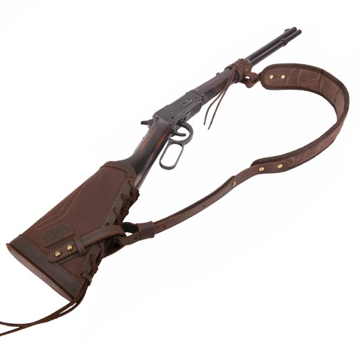 Traje de cuero rifle y escopeta culata manguito envoltura sin taladro montaje en cañón + eslinga - Imagen 13 de 36