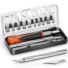 16 Pcs Exacto Knife Set, 3 Craft Knife and 13 SK5 Steel Blades, Precision Hob...