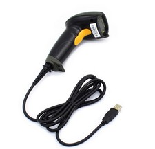 Black USB Laser Barcode Scanner Wired Handheld Bar Code Reader POS System