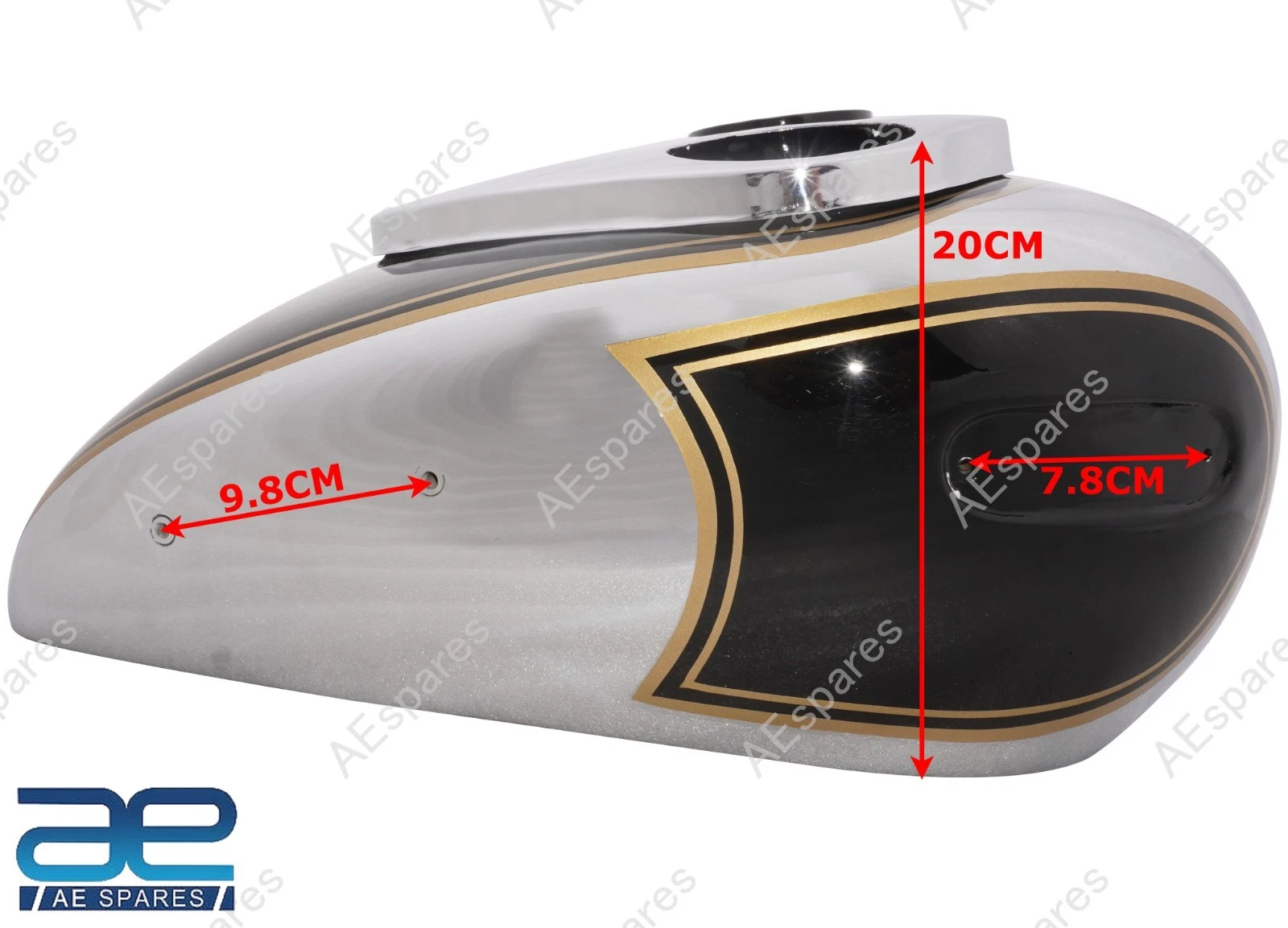 FOR ARIEL PRE WAR 350CC RED HUNTER CHROME AND BLACK PAINTED FUEL PETROL TANK view 3