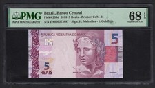 Brazil 5 Reais 2010 P253d Uncirculated Grade 68