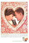 1960 COCA COLA COKE Original Vintage Print Ad Valentines Day Couple