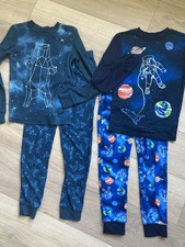 Boys SZ 10 Cuddl Duds Pajamas  2 Pair Lot  Space Stars  Super Soft