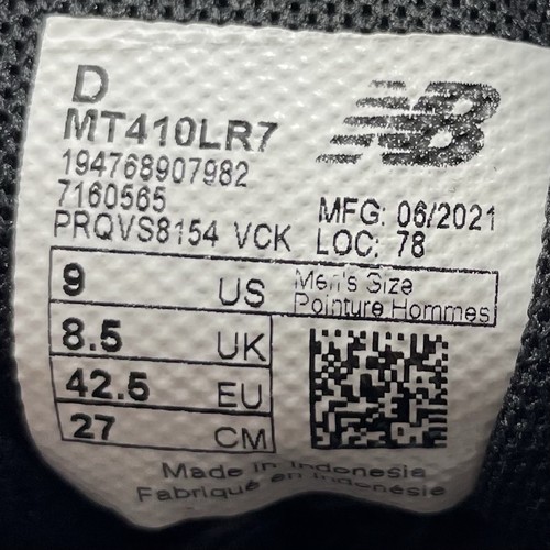 New Balance 410 V7 Trail Running Shoe Mens Size 9 D Gray Red Athletic Sneakers - Picture 9 of 9