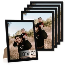 8x10 Picture Frame Set of 5,Black Photo Frames Display 8"x10" Pictures,Picture F