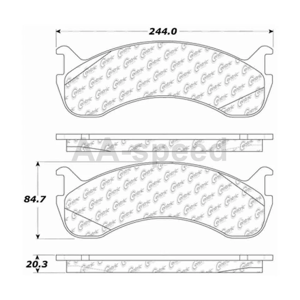 Pastilhas de freio dianteiro e rotores compatíveis com IC Corporation BE School Bus 6.0L 2009 2008 - Imagem 3 de 4