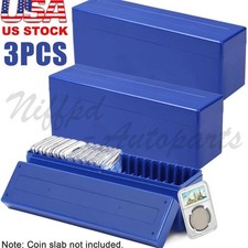 3 Plastic Coin Storage Box Case Coin Holder Tray for PCGS NGC PCCB PMGab 20 Slab