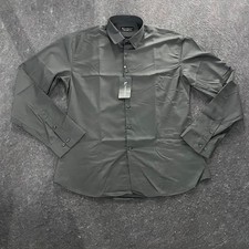 TAILORED ATHLETE Athletic Fit Dress Shirt Men's Size XXL Black