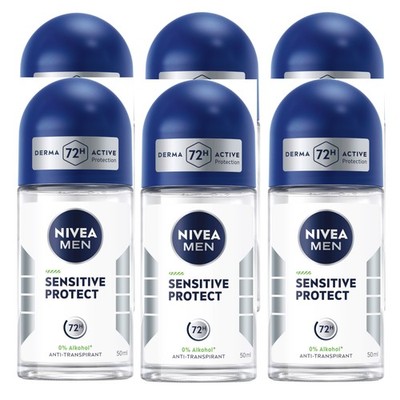 Nivea Men Sensitive Protect Anti Transpirant Roll On 50ml 6er Pack
