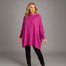 ROCKTHOSECURVES WOMENS Super Soft Oversized Slash Neck Jumper