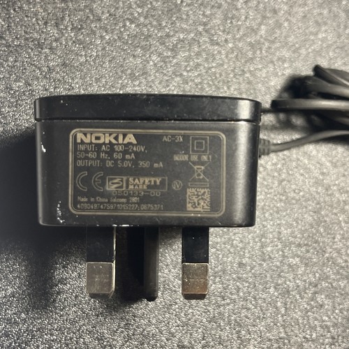 Nokia AC-3X Mains Charger Black 5-Volts 350mA for 5070, 5130, 5200 Mobile Phones - 第 1/4 張圖片