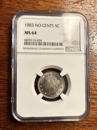 1883 US Barber ‘V’ nickel graded MS64 by NGC.. stunning coin!