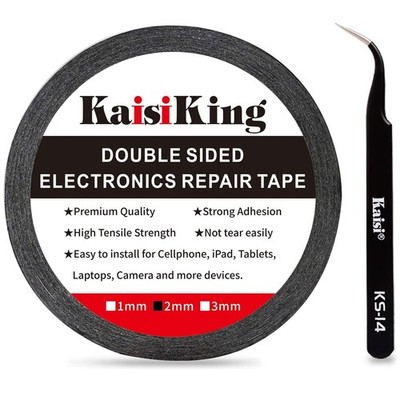 Kaisiking 2mm LCD Repair Tape for Phone Screen, Adhesive 1pc 2mm, Black 