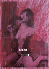 Frau Woman | Moderne Akt Kunst | Mixed Media Ölkreide Malerei-Druck-Fusion | A4