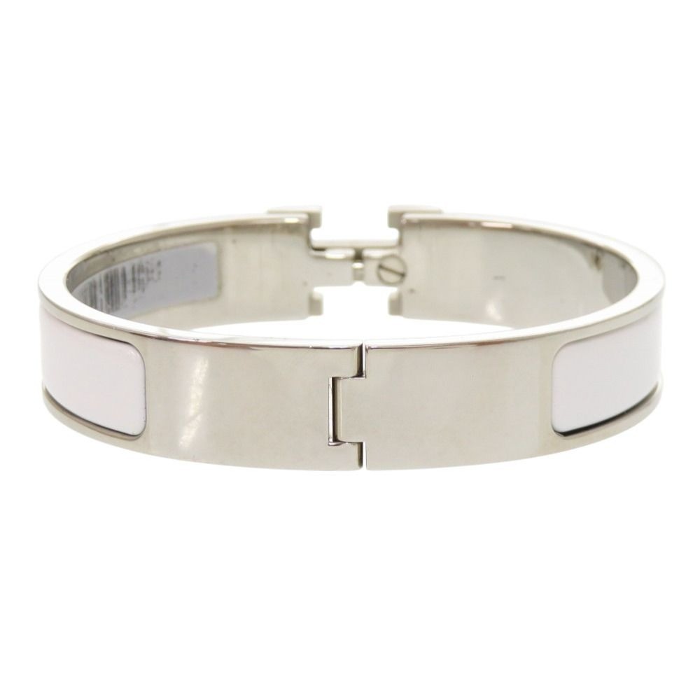 HERMES ホワイトバングル Hermes Clic Clac H Bangle 3/4