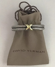 David Yurman Double X Silver 10mm Cable Cuff Classic Bracelet
