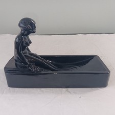 Black Art Deco Style Bathing Beauty Trinket/S...