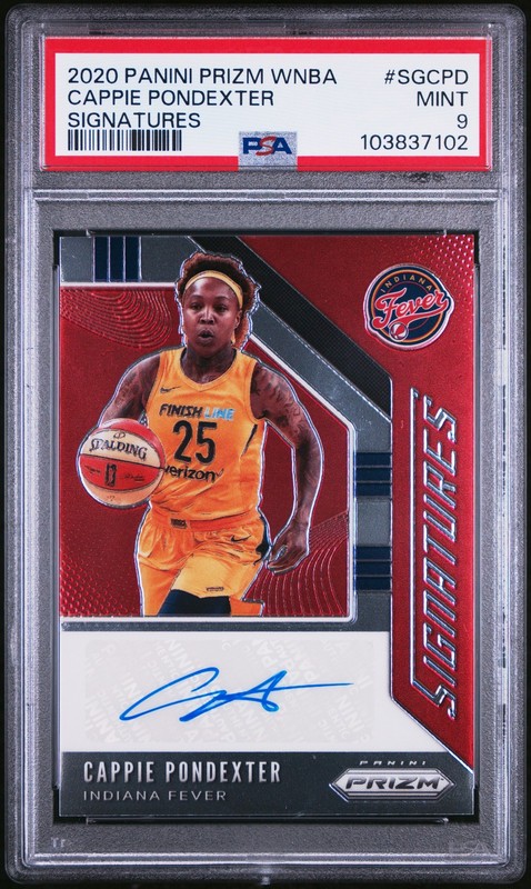 2020 PANINI PRIZM WNBA SIGNATURES #SGCPD CAPPIE PONDEXTER PSA 9 AUTO