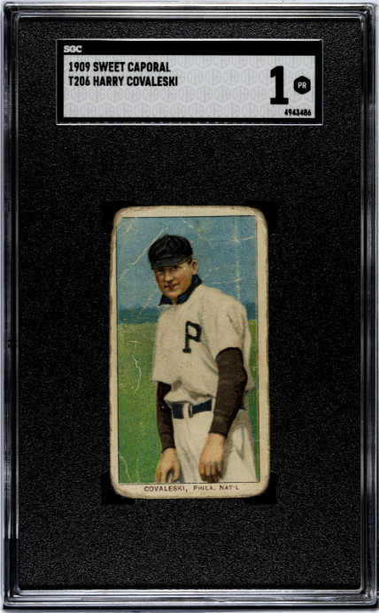 1909 Sweet Caporal T206 Harry Covaleski SGC 1