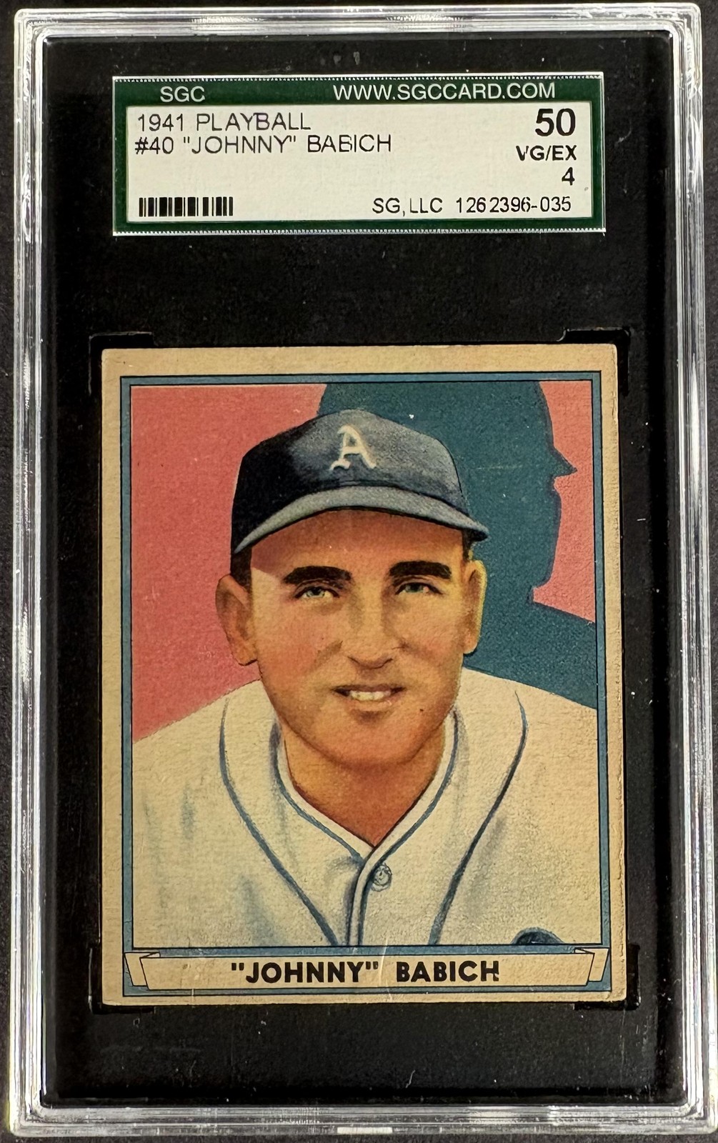 1941 Play Ball #40 Johnny Babich SGC 4 VG-EX