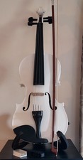 GEAR4MUSIC STUDENT 4/4 VIOLIN White Full Size Acoustic Violin / Bow & Case - S53