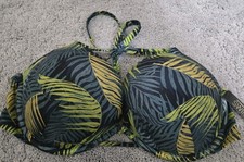 Victorias Secret Bombshell Add 2 Cups Push Up Bikini Swim Top Palm Royal 38C