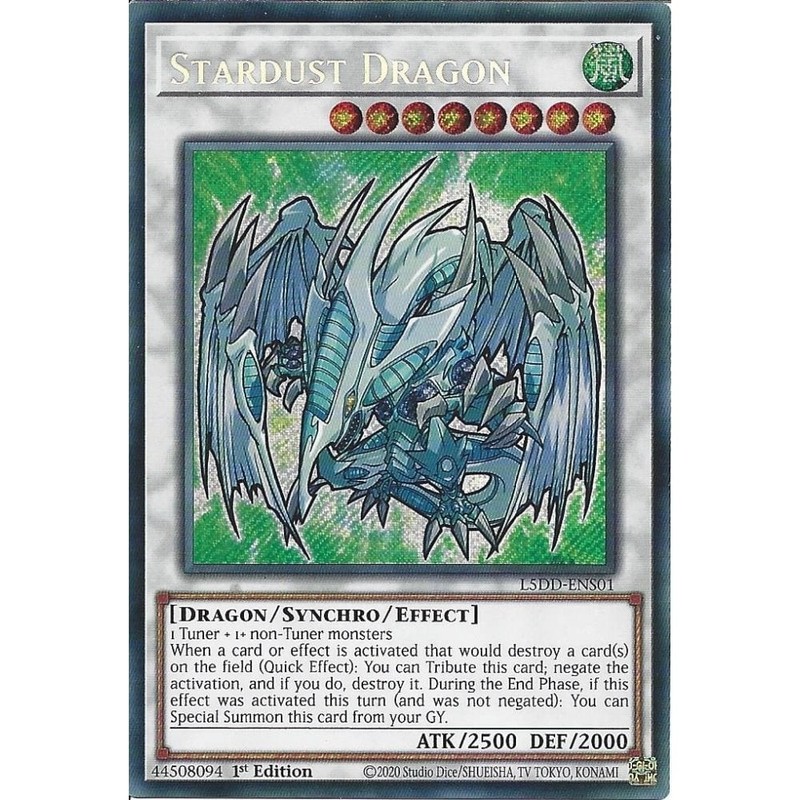 L5DD-ENS01 Stardust Dragon : Secret Rare Card : 1st Edition YuGiOh TCG