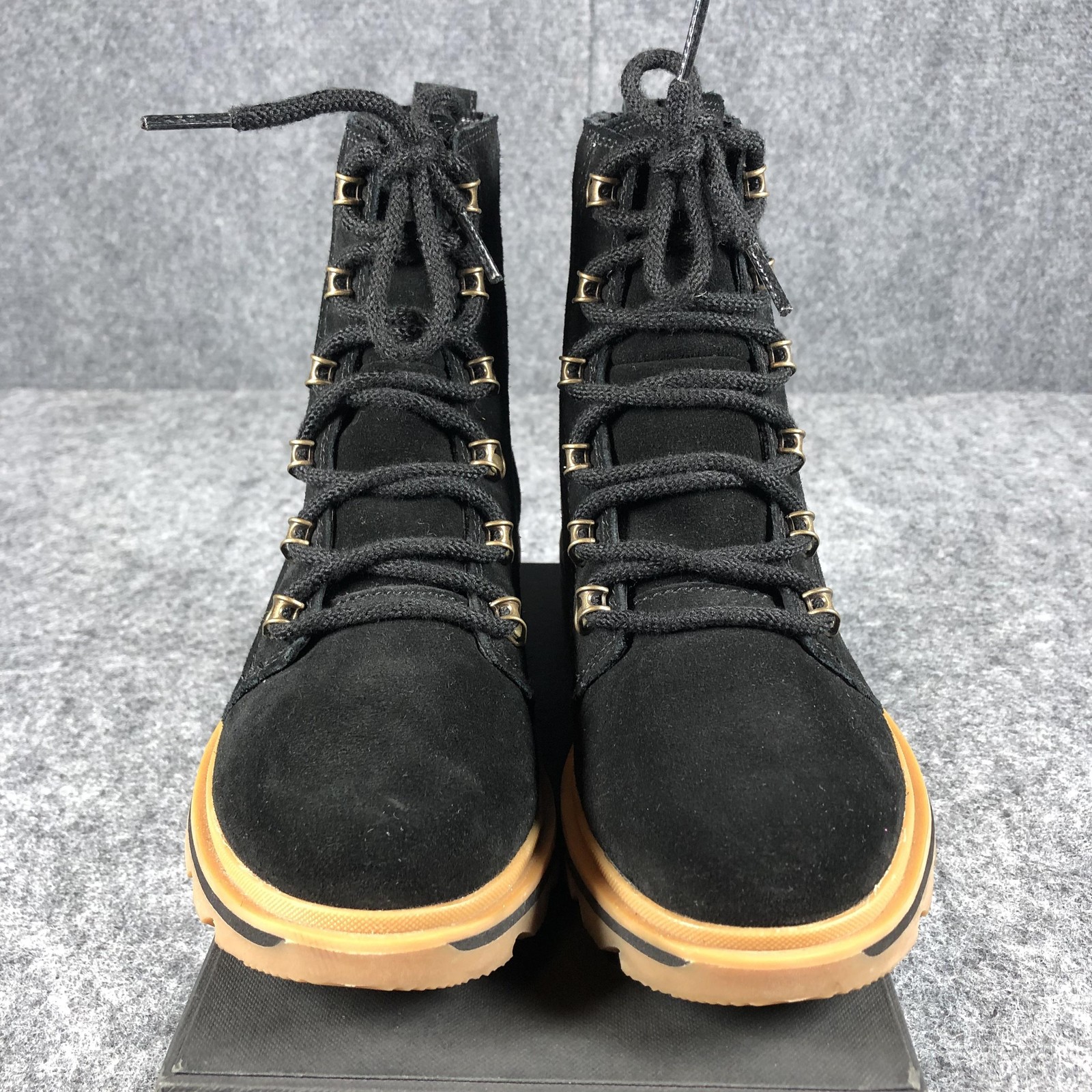 SAOLA Stivali Sorel donna taglia 6 impermeabili scamosciati stringati alla caviglia NL4410 010 suola a strappo