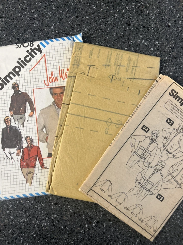 Vintage Simplicity Pattern 5708 Lined or Unlined Mens Jacket Chest Size 40~UNCUT - Image 2 of 3