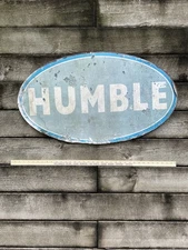 Large Vintage Humble Oil Distressed Refining Co. The Texas Co. Man Cave 34x19.5”