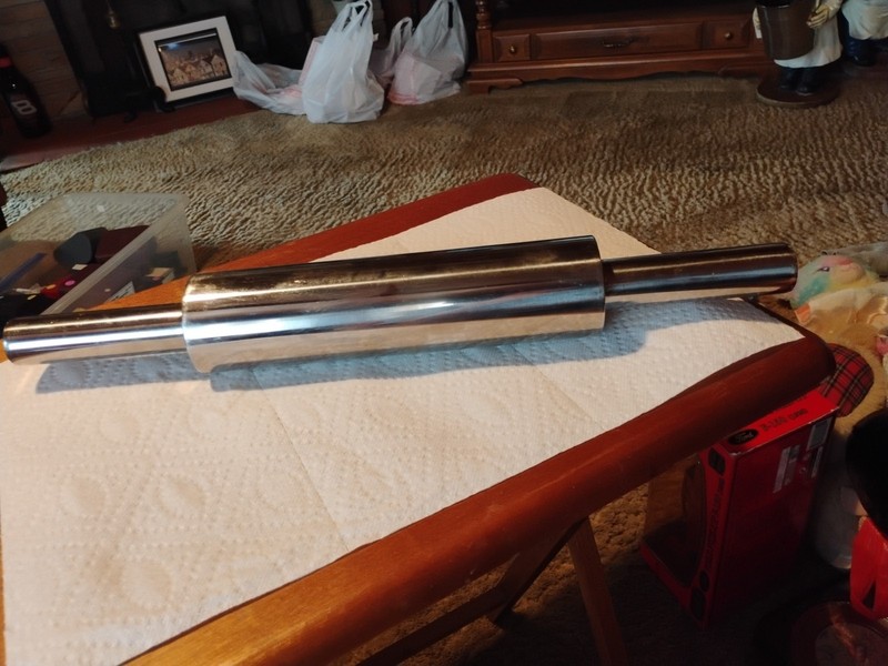 Stainless Steel Rolling Pin Vintage Heavy Duty 19" 4 Pounds