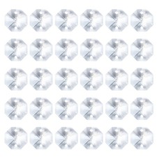 60 Pack K9 Crystal Octagon Beads 2 Holes 14mm Chandelier Prisms Clear