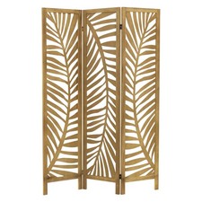 Paravento pieghevole a 3 pannelli Fukuoka in legno naturale schermo separatore