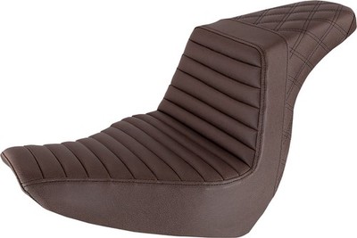 Saddlemen Step-Up 2-Up Seat Front Tuck-n-Roll/Rear Lattice Stitch Brown