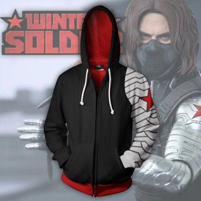 Soldado de Invierno 3D Sudaderas con Capucha Capitán América Star Lord Chaqueta Sudaderas Disfraces Foto 4 de 4