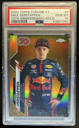 2020 Topps Chrome F1 Max Verstappen 70th Gold Portrait RC VAR #6 PSA 10 GEM MINT