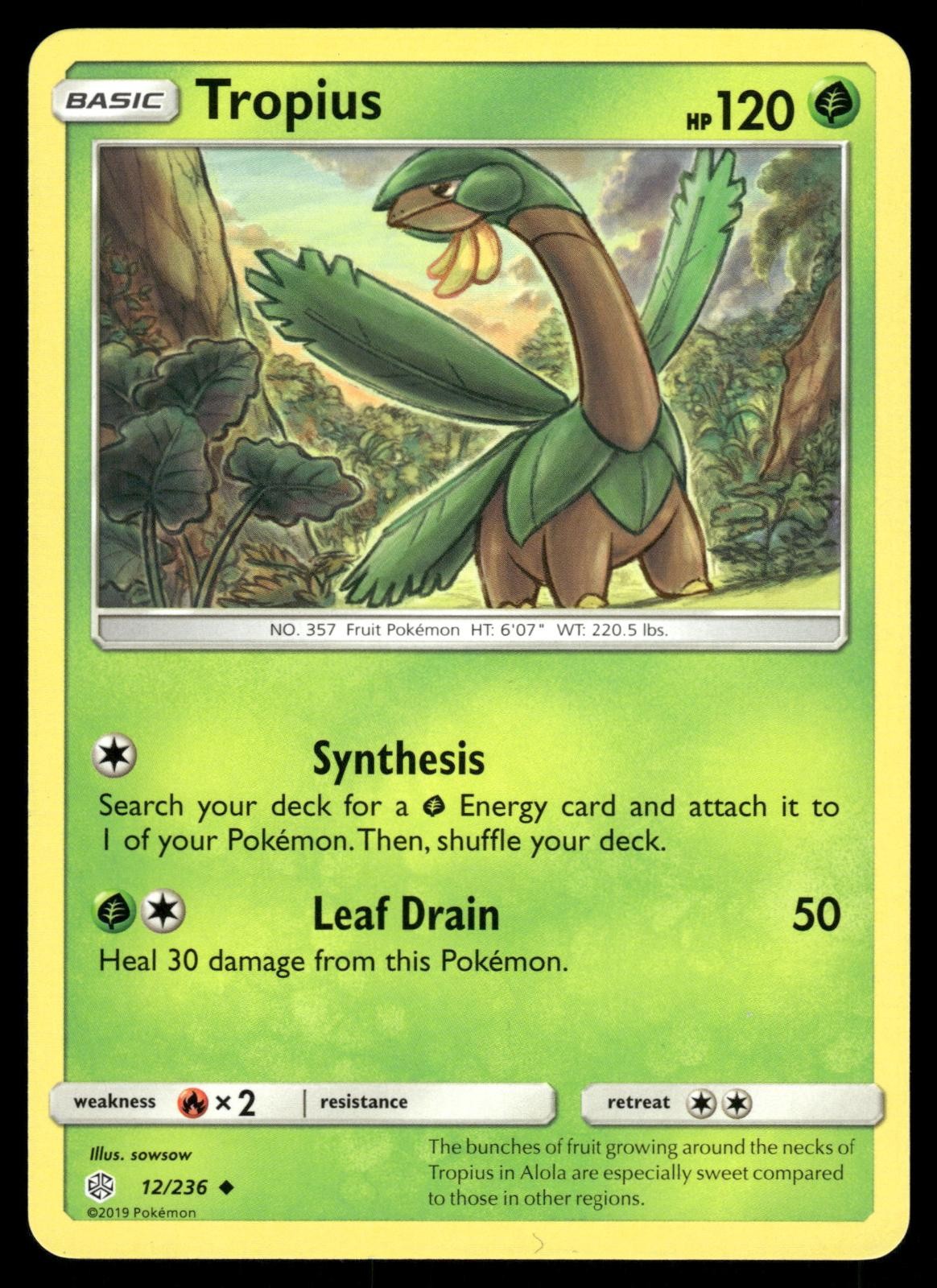 Tropius 12/236 Uncommon Cosmic Eclipse Pokemon NM