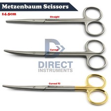 Metzenbaum Scissors Straight & Curved /TC 14.5cm Dissecting Surgical Veterinary