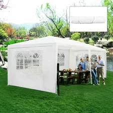 10'x20' Canopy Tent Heavy Duty Wedding Party Tent 4 Sidewalls w/Carry Bag White