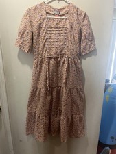 Handmade Amish Dress Floral S/m Prairie 