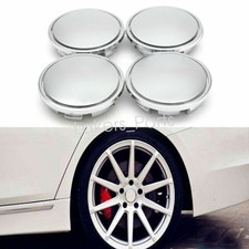 Tapacubos centrales de llantas cromadas plateadas 4 piezas Tapacubos Cubierta Accesorios para automóviles